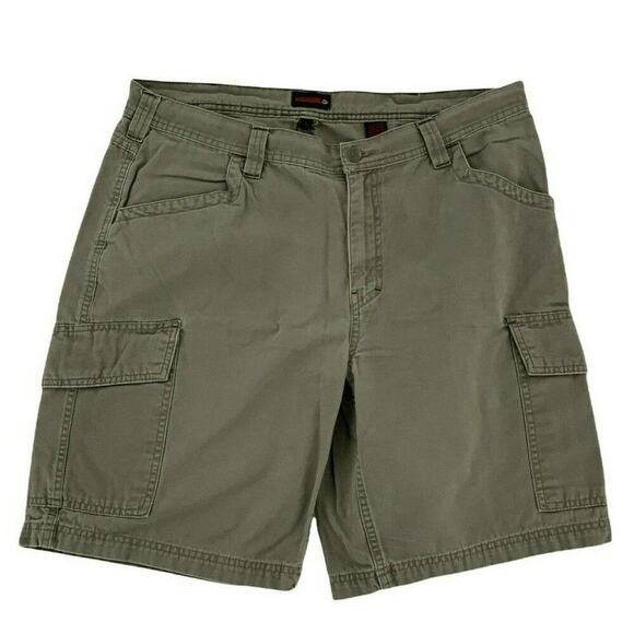 WOLVERINE Short Men 36 Performance Outdoor Hiking Button Zip Pockets Cargo Denim - Picture 1 of 8